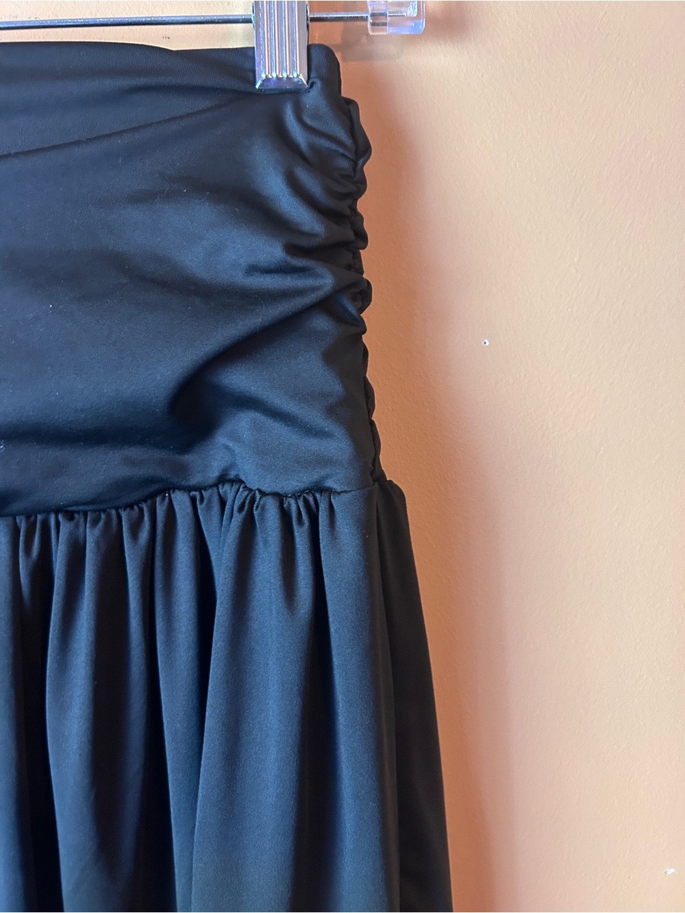 SHEIN Black Ruched Waist Maxi Skirt with Side Slit - Picture 3 of 7